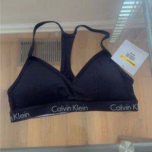 Calvin Klein Black Seamless Bra with Signature Band